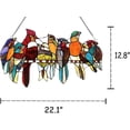 thumbnail image 2 of Wjskv 1pcs Multicolor Stained Glass Ornaments Hanging Art Ornaments Gifts Compatible Outdoor Garden Decoration Nine Birds Flock Birds Window Pendant, 2 of 4