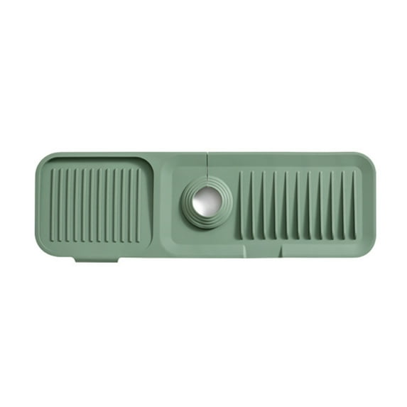 Manunclaims Drain Pad Waterproof Cuttable Aperture Anti-slip Strip Splash Proof Foldable Anti-deform Faucet Mat for Home