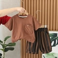 thumbnail image 2 of Sngxgn Toddler Baby Boy Fall Winter Outfits Crewneck Sweatshirt Casual Pants 2Pcs Clothes Set(Coffee,90), 2 of 9