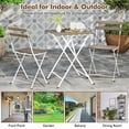 thumbnail image 4 of GVN Outdoor Dining Sets,Patio Dining Sets,3 Piece Patio Acacia Wood Bistro Set with Slatted Seat and Tabletop-Gray, 4 of 11