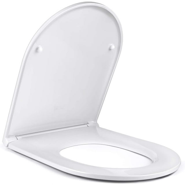 Couvercle de Toilette Premium, Siège de Toilette, Siège de Toilette avec Fermeture Douce, Libération Rapide Siège de Toilette à Fermeture Douce, Fixation Supérieure en Acier Inoxydable, Siège de Toilette en Forme de U Duroplast / Robuste Mais Design Léger