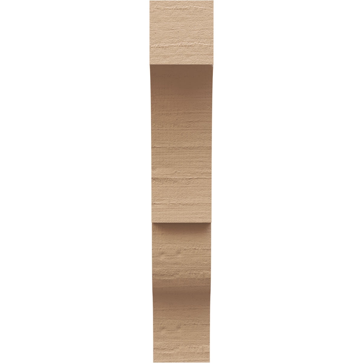 3"W x 6"D x 18"H Thin Asheboro Rough Cedar Woodgrain TimberThane Corbel, Primed Tan