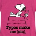 thumbnail image 3 of Peanuts - Snoopy Typos Make Me Sic - Toddler & Youth Girls Short Sleeve Graphic T-Shirt, 3 of 6
