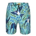 thumbnail image 4 of Disketp Men'S Swim Trunks Hawaiian Breathable Surf Beach Swimsuits Mesh Lining Beach Shorts With Pockets-Flying Swallows And Spring Flowers, 4 of 9