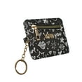 thumbnail image 2 of XOXO Women’s Mini Black Graffeti Print Saffiano Leather Key Card ID Coin Case Wallet, 2 of 5