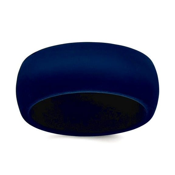 Silicone Navy Blue 8.7mm Domed Band Size 11 Ring for Women and Men - 1.5 Grams
