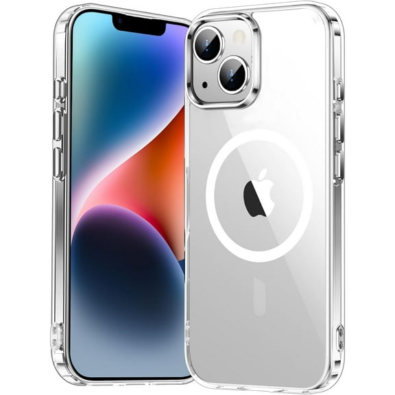 Entronix Magnetic Transparent Case for iPhone 14 Plus – Slim Fit, Shockproof, Yellow-Resistant Crystal Clear Cover
