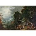 thumbnail image 2 of Johann Jakob Hartmann 24x18 Black Ornate Framed Double Matted Museum Art Print Titled: Landscape with Festival Society, 2 of 5