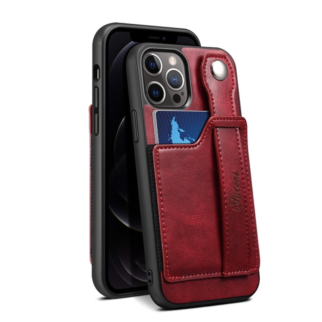 iPhone 13 Wallet Case, with Card Holder Case with Stand Case Wallet Detachable iPhone Case - Red
