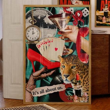 Leo.Pard Print, Living Room Decor, Luxury Collage Wall Art, Wall Decor, Trendy Print Art UNFRAMED PAPER POSTER, Home Decor, Vintage Gift, Living Room Dercor