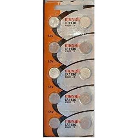 100 x LR1130 / AG10 Maxell Alkaline Button Batteries