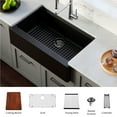 thumbnail image 2 of Karran  34" Undermount Large Single Bowl Quartz Farmhouse Workstation Kitchen Sink Black, 2 of 5