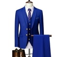thumbnail image 2 of Conjunto de trajes de negocios para hombre, chaqueta de Color sólido de alta gama, blazer personalizado de marca de gran tamaño, 3 piezas, 2 of 5