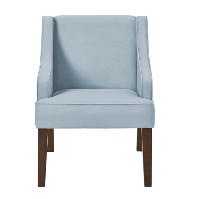 Mid Century Modern Accent Chair, Upholstered Fabric Armchair with Solid Wood Legs, Comfy Lounge Reading Chair for Living Room, Bedroom, Office, Seaglass