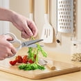 thumbnail image 4 of Blue 2 in 1 Kitchen Scissors Vegetable Peeler, Multipurpose Stainless Meat Shears, Herb Scissors with Bottle Opener, 4 of 4