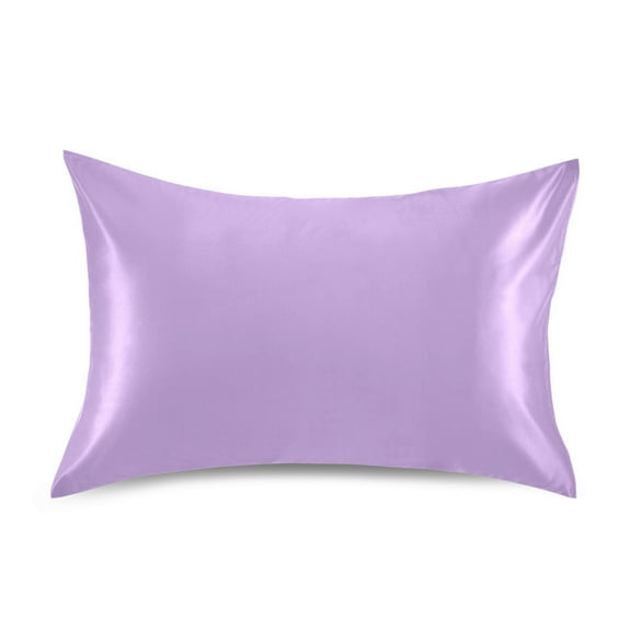 Satin Pillow Case Standard Silk Pillow Cover for Hair and Skin Envelope Closure Violet 20"x26"