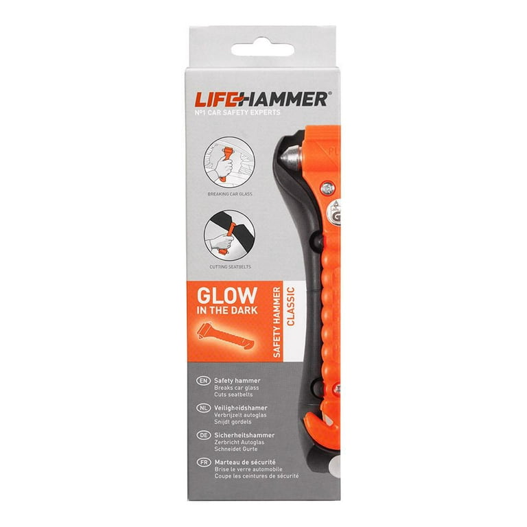 LifeHammer Orange Glow In The Dark Safety Hammer Classic Emergency Auto  Tool NEW 