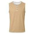 thumbnail image 3 of uikmnh Tank Tops Men Linen Button Up Sleeveless Tank Top for Casual Everyday Wear and Versatile Layering Size:XL, 3 of 5