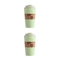thumbnail image 2 of Wosthever Botella de café de bambú Agua Refrigeración del automóvil Taza de plástico térmico Vasos de gran capacidad para viajes Camping Verde 2Conjunto, 2 of 6
