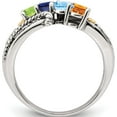 thumbnail image 3 of 14K/Silver Two-Tone Sterling Silver & 14K Four-Stone And Diamond Mother's Ring Semi-Mount (Size 7) Made In Thailand qmr39/4-7, 3 of 5