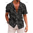 thumbnail image 3 of Camisas hawaianas para hombre, camisa de manga corta con solapa, ropa de estilo mexicano, camisa informal holgada con botones, ropa para hombre, blusas Harajuku, 3 of 5