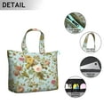 thumbnail image 3 of Vintage Botanical Travel Tote Bag, Lightweight Zippered Shoulder Bag with Multiple Pockets, Perfect for Fitness Enthusiasts, 3 of 5