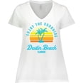 thumbnail image 3 of Inktastic Summer Enjoy the Sunshine Destin Beach Florida in Blue Women's Plus Size V-Neck T-Shirt, 3 of 5