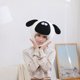 thumbnail image 3 of Gorro de disfraz de cosplay de oveja negra de peluche para adultos, 3 of 3