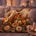 thumbnail image 6 of Autumn Harvest Feast Pumpkins Roses, Festive Botanical Garden Scene, Warm Flannel Blanket for Sunroom and Reading Nook, Garden Lovers Thanksgiving Gift, Festive Home Decor, 6 of 9