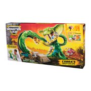 Monster Jam Mini Jams, Cobra’s Crazy Escape Playset with 2 Monster Trucks