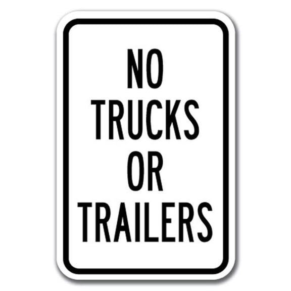 SignMission A-1218 Parking Lot Signs - No Truck Tr 12 x 18 in. No Trucks or Trailers Heavy Gauge Aluminum Sign
