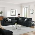 thumbnail image 5 of Modular Sectional Sofa Couch, Black, Fabric, Living Kitchen Cafe Bistro Hospitality Restaurant, Modern Contemporary HB34774, 5 of 5