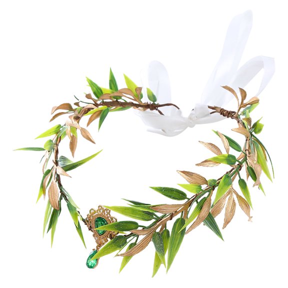 KAJNBN 1Pack Branch Headband Green Leaf Crown Headpiece Baroque Retro Style Hair Decoration Accessories