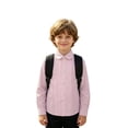 thumbnail image 5 of SGMVNU School Uniform for Girls Boys Long Sleeve Pleated Dress Shirt Lapel Collar Button Down Blouse Spring Fall, Size 9-10 Years, Pink, 5 of 6