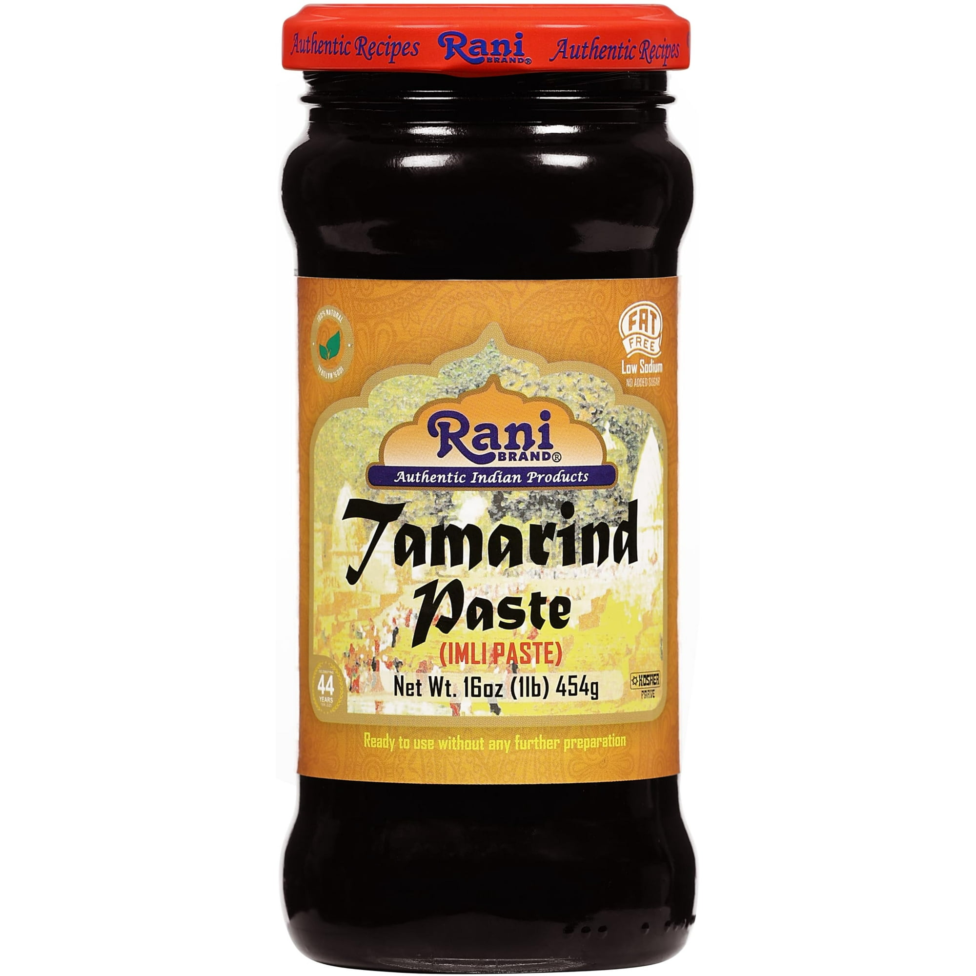 Rani Tamarind Paste Puree (Imli) 16oz (1lb) 454g Glass Jar No added sugar ~ All Natural | Vegan | Gluten Free | No Colors | NON-GMO | Kosher | Indian Origin