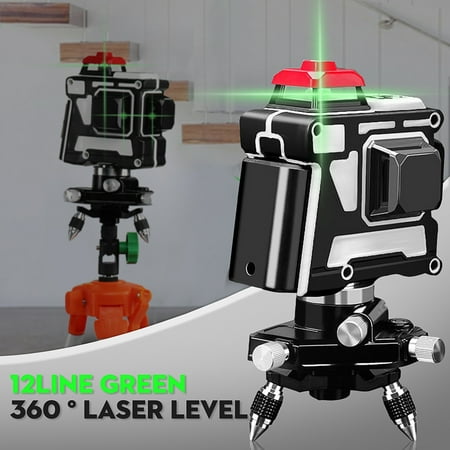 Green Light Laser Level 360° 12 Line Outdoor Cross Measure Tool With Tripod 3D (Best Outdoor Laser Level)