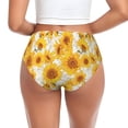 thumbnail image 3 of Womens Underwear White Marble Pattern Sunflower Cuteness No Show Seamless Underwear for Women, Soft Stretch Women's Panties, Hipster Ladies Panties Bikini Underwear Briefs, 3 of 6
