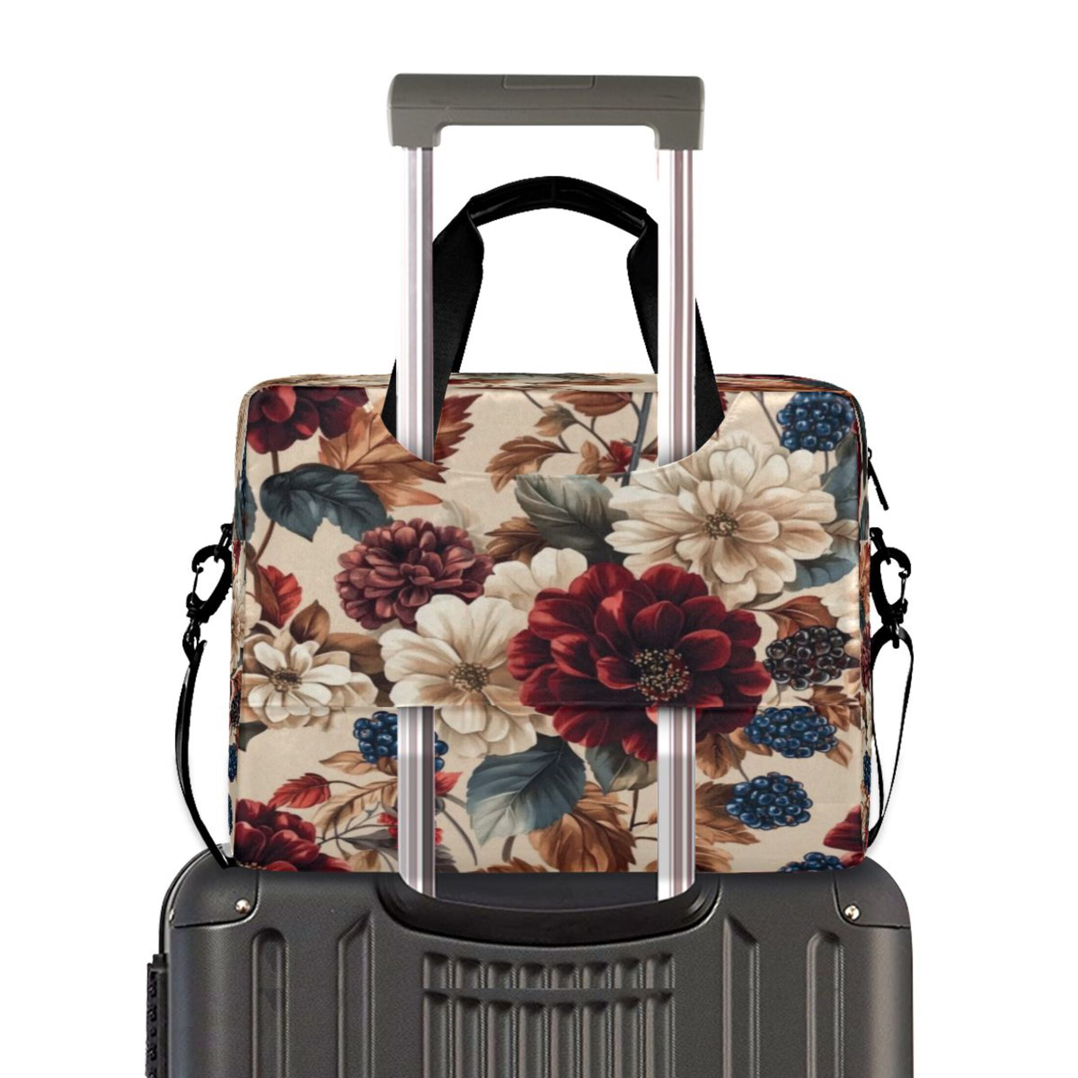 16" Laptop Tote Bag Laptop Sleeve Case Computer Briefcase for Work & Travel Burgundy Hydrangeas