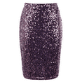 thumbnail image 4 of PrettyGuide Women's Prom Skirt Sparkle High Waist Skirt Sequin Skirt Party Dress Dark Purple, Large, 4 of 7
