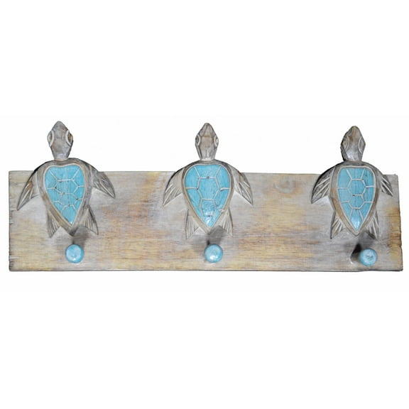 LG Hand Carved TURTLE towels beach Hanger Holder Surfboard Wooden Wall Hanging Art Sign Tiki Bar