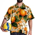thumbnail image 4 of Tangerine Men's Button Down Casual Hawaiian Print Short Sleeve Summer Beach Shirt, 4 of 6
