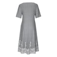 thumbnail image 4 of Robe d'Été pour Femmes 2024 Mode Grande Taille Imprimée Manches Courtes Col en V Taille Haute Robe Décontractée 50 % de Réduction!, 4 of 5