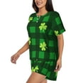 thumbnail image 2 of Rocae Happy St. Patrick's Day5 for Two Piece Sleepwear Pajamas Sets for Women Soft Short-Sleeved Pjs with Lounge Shorts Medium, 2 of 9