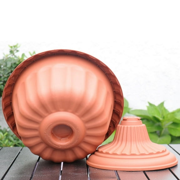 FRCOLOR  Roman Column Flower Pot Flowerpot Balcony Vintage Home Decor Succulent Planters Light Brown