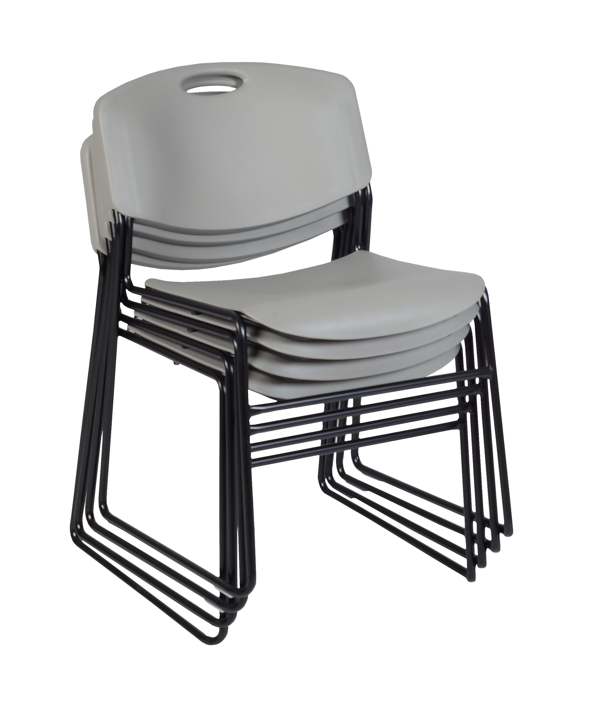 72" x 24" Kobe Training Table- Maple & 2 Zeng Stack Chairs- Grey