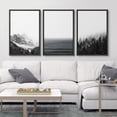 thumbnail image 2 of IDEA4WALL Framed Canvas Print Wall Art Set Black & White Mountain Landscape Illustrations Modern Art Nature Wilderness Forest Prints Wall Decor for Living Room, Bedroom, Office - Black 24"x36"x3, 2 of 5