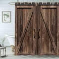 thumbnail image 5 of Old Barn Door Shower Curtain, Wooden Barn Door Garage Door American Style Decorations for Rustic Shower Curtains, Waterproof Bathroom Accessories with 12 PCS Hooks, 72X72 Inches, 5 of 6