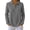 Dark Gray-09, variant on Perfectbot Women's Collared V-Neck Top, Long Sleeve Waffle Knit Pullover Shirt Casual Fall Wear