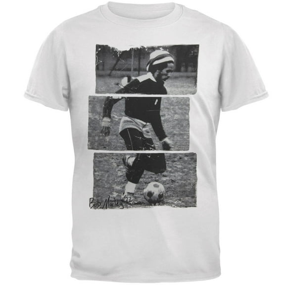 Bob Marley Men's Soccer 77 T-shirt Large White