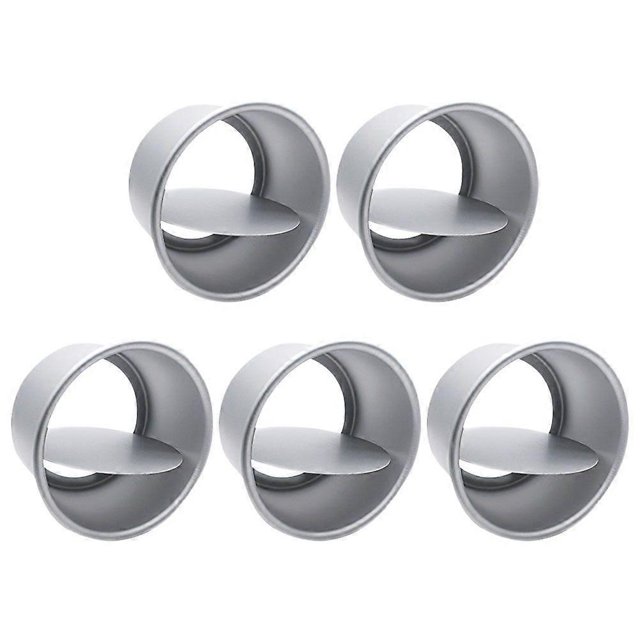 5pcs Cake Moulds Aluminum Alloy Round Molds Removable Bottom Cheesecake Mold Set